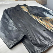 Early 2000s Burberry Leather Mac Jacket 54 (L/XL)