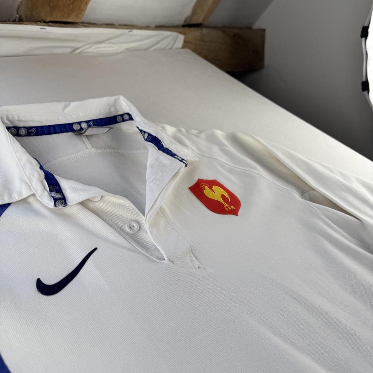 2007 Nike France Rugby Long Sleeve Rugby Polo L