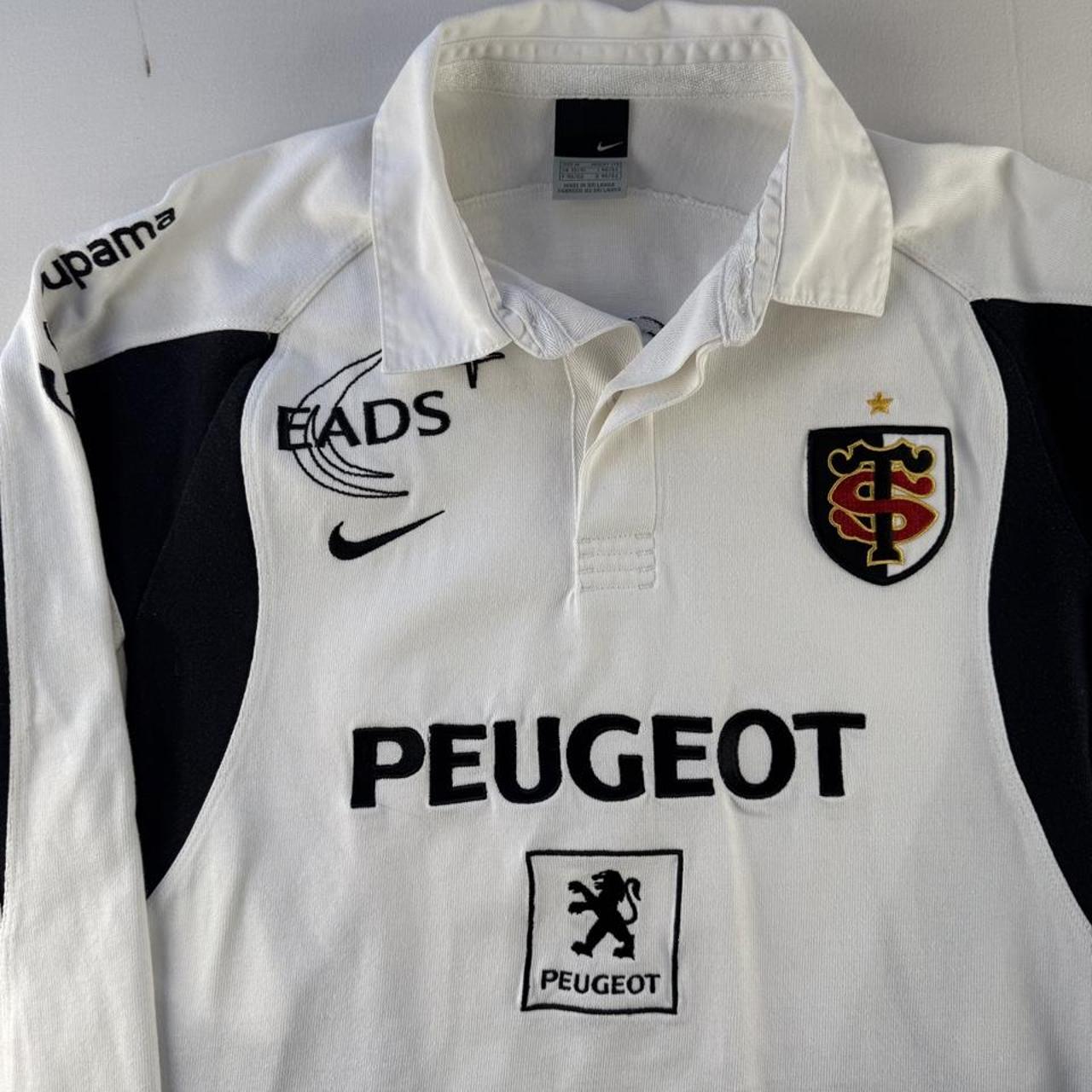 Late 2000s Nike Stade Toulousain Long Sleeve Rugby Polo M