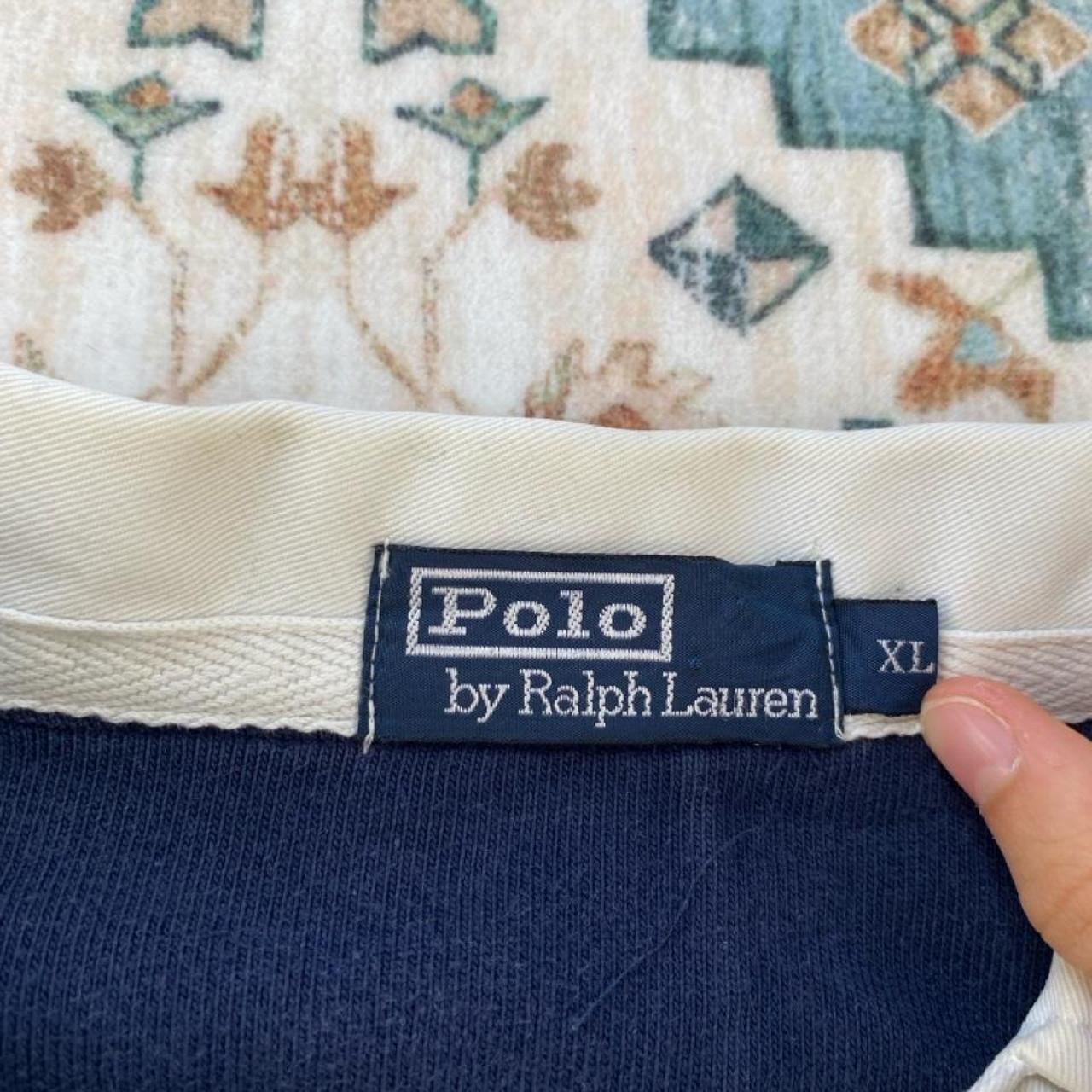 Polo Ralph Lauren split colour rugby polo shirt, oversized fit, featuring embroidered logo.