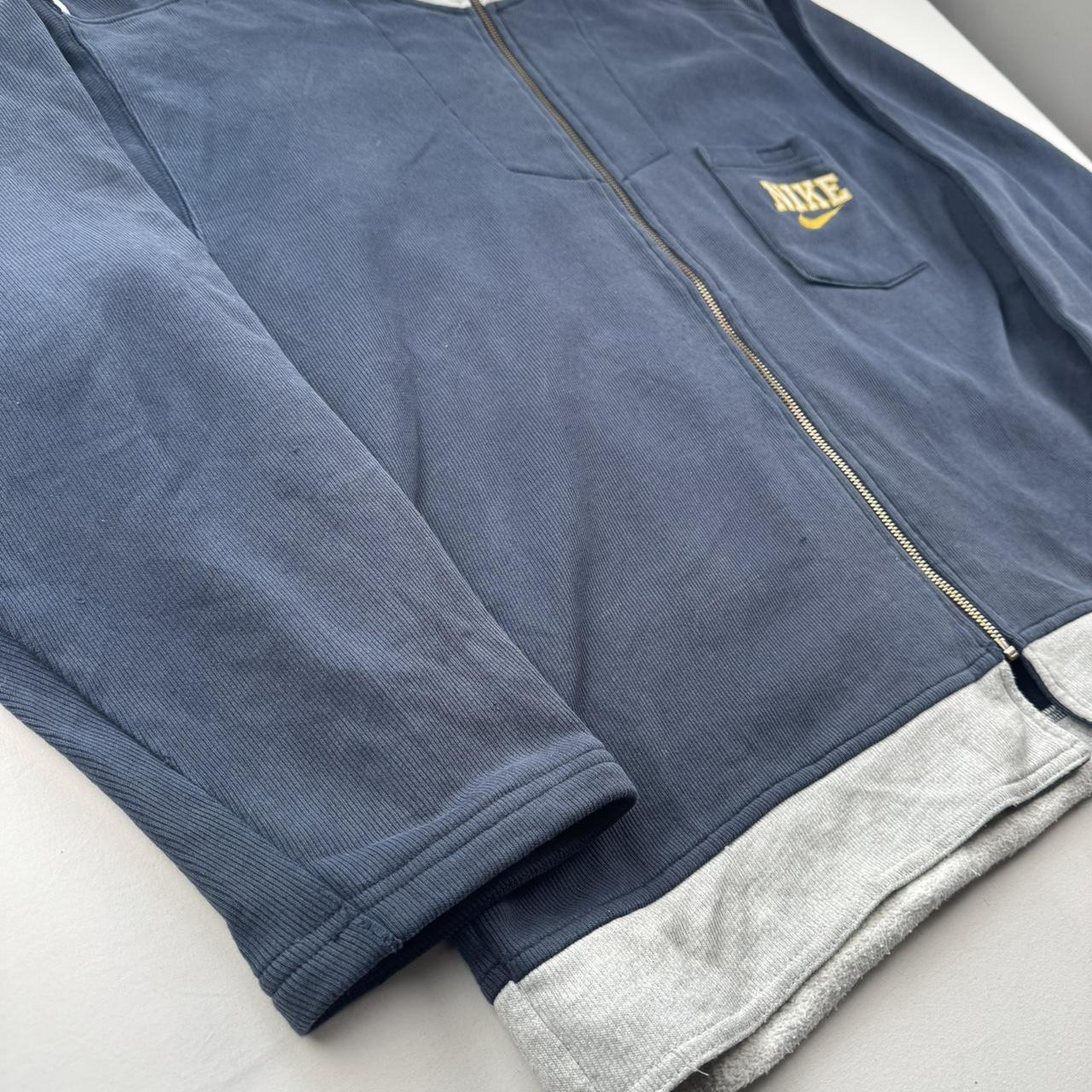 1990s Nike Full Zip Embroidered Pocket Logo Hoodie L