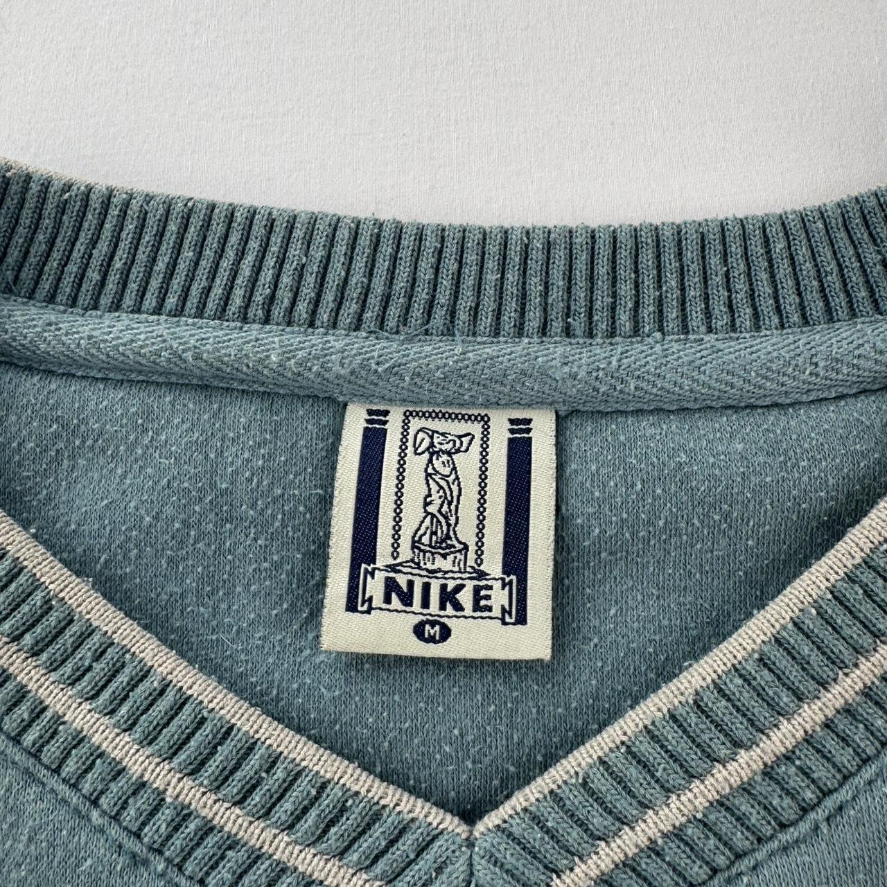 1990s Nike Embroidered Spellout V-Neck Jumper S
