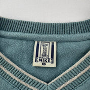1990s Nike Embroidered Spellout V-Neck Jumper S