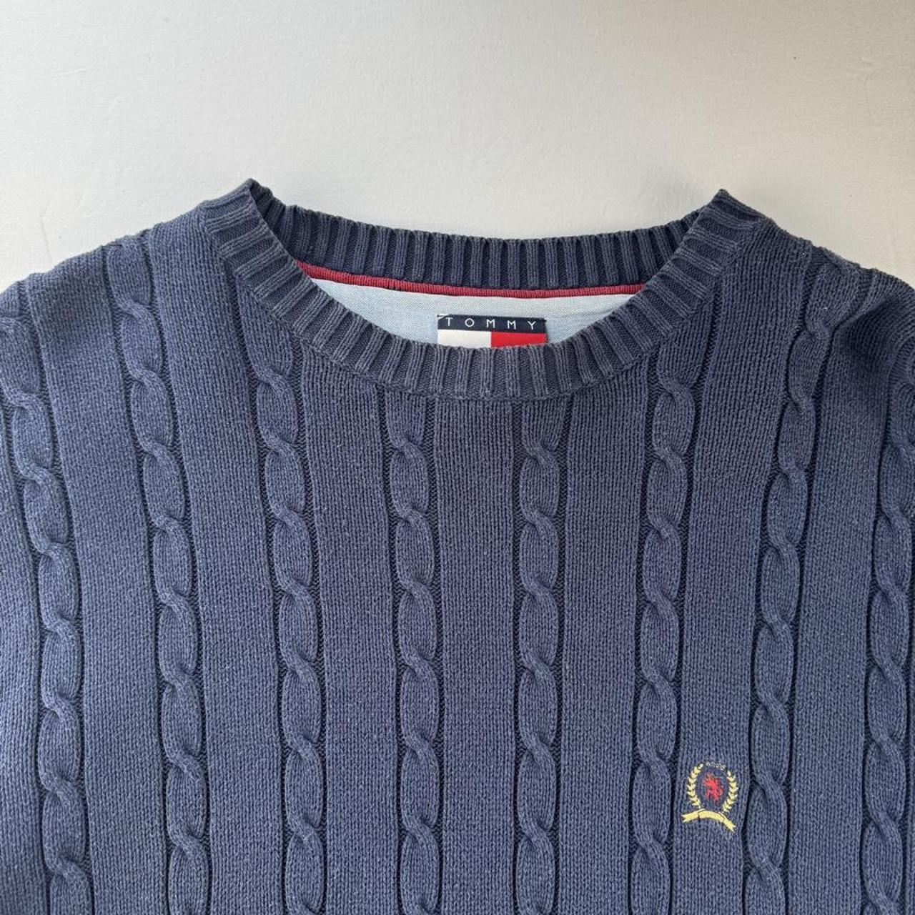 2000s Tommy Hilfiger Embroidered Thick Cable Knit L