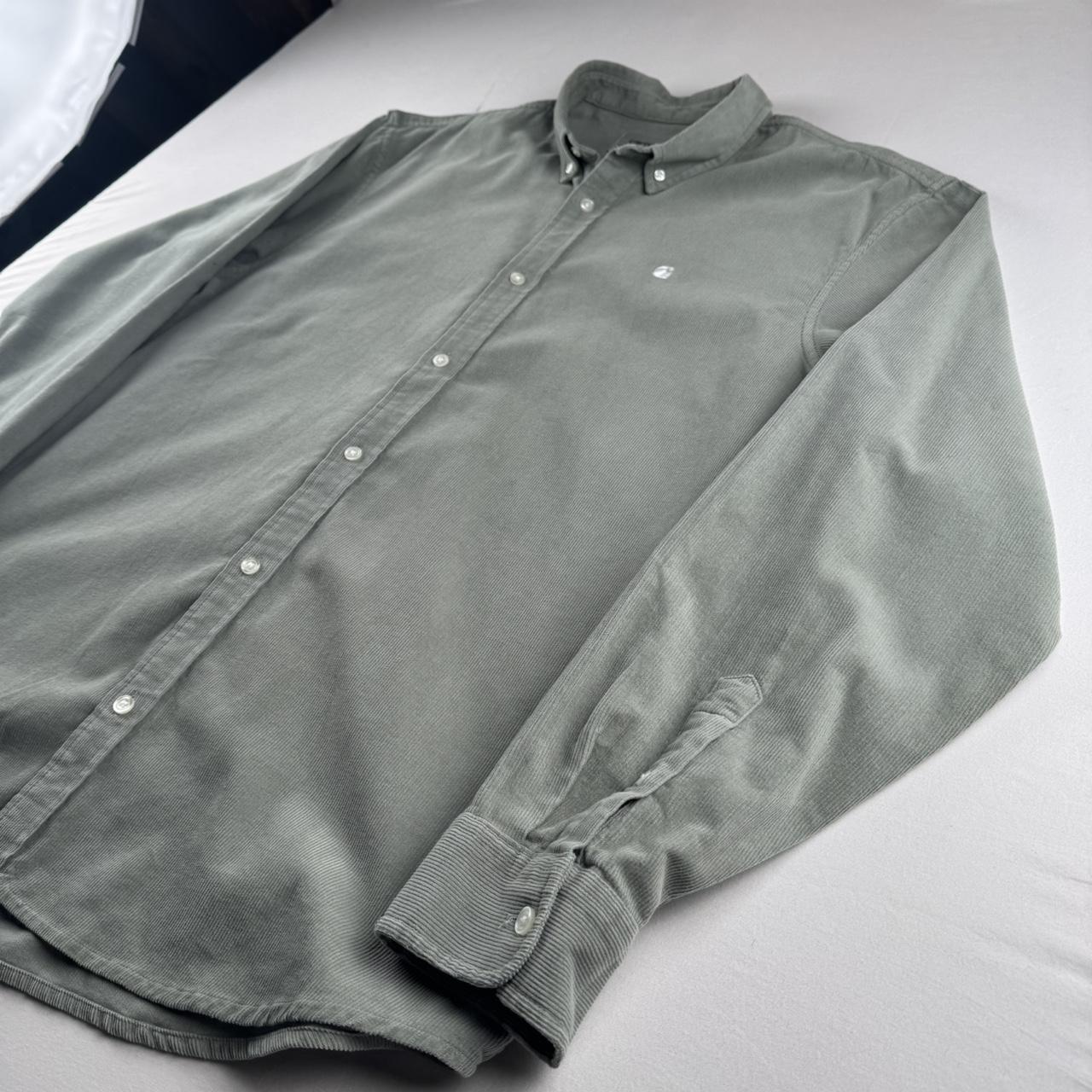 Sage Green Carhartt WIP Fine Corduroy Shirt XL