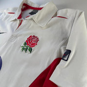 Nike 2003 Embroidered England Rugby Short Sleeve Rugby Polo L