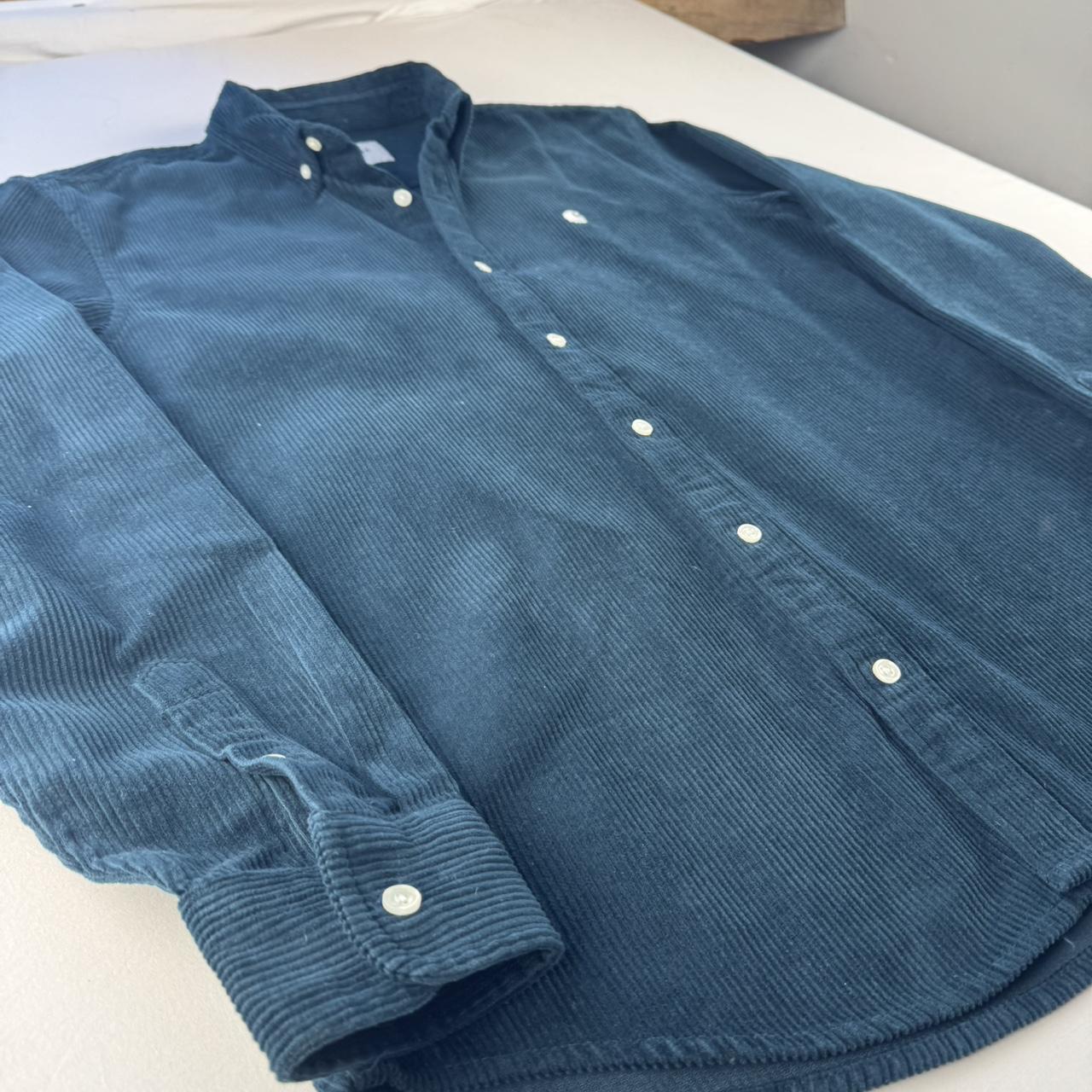 Teal Carhartt WIP Long Sleeve Madison Corduroy Button Down Shirt M