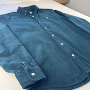 Teal Carhartt WIP Long Sleeve Madison Corduroy Button Down Shirt M