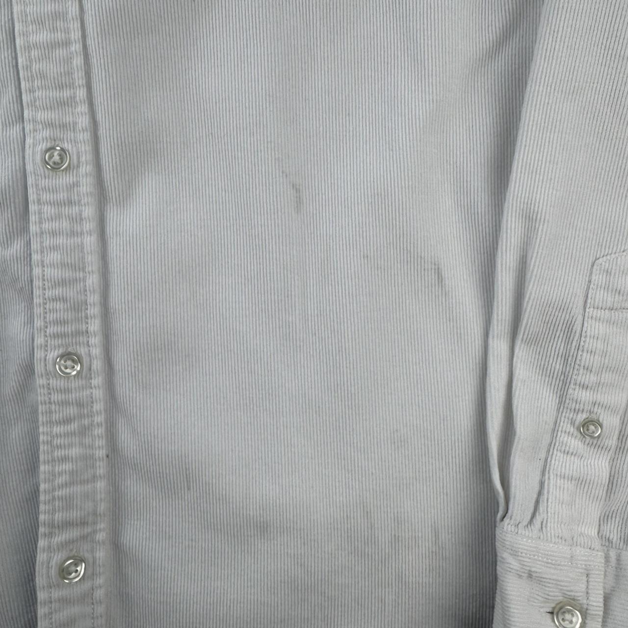 Carhartt WIP White and Green Corduroy Button Down Shirt L