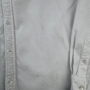 Carhartt WIP White and Green Corduroy Button Down Shirt L