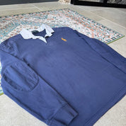 Polo Ralph Lauren men's rugby polo green with embroidered big pony logo and thick fabric.