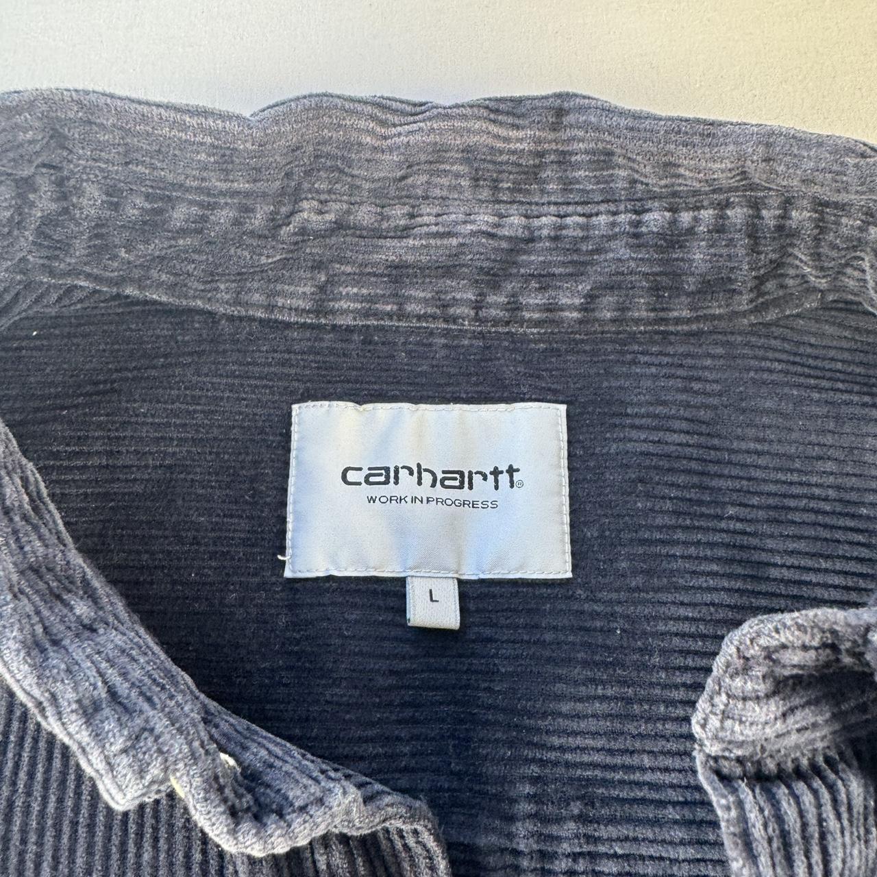 Navy Carhartt WIP Long Sleeve Madison Corduroy Button Down Shirt L