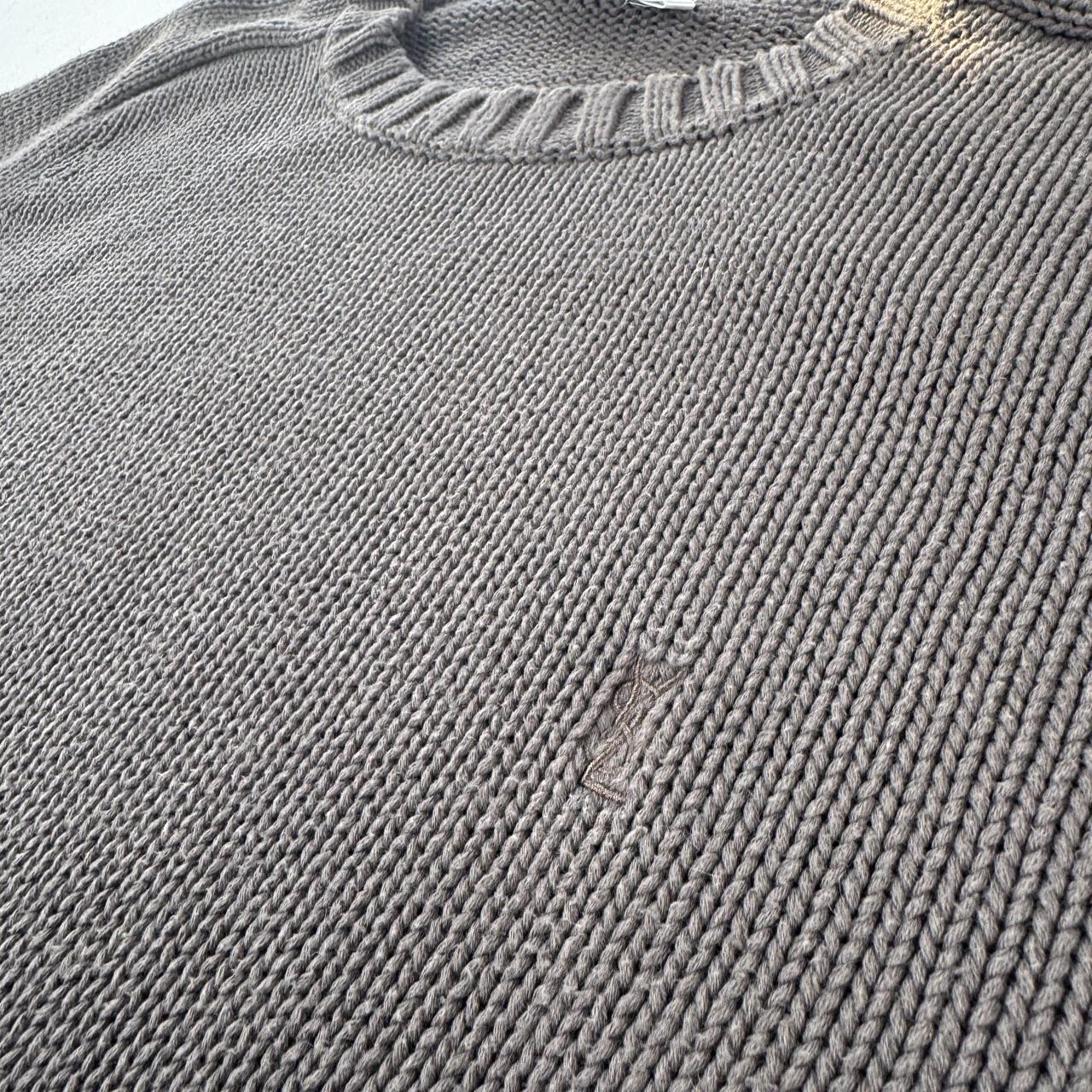 Yves Saint Laurent Crewneck Knit Sweater in Grey Size XL