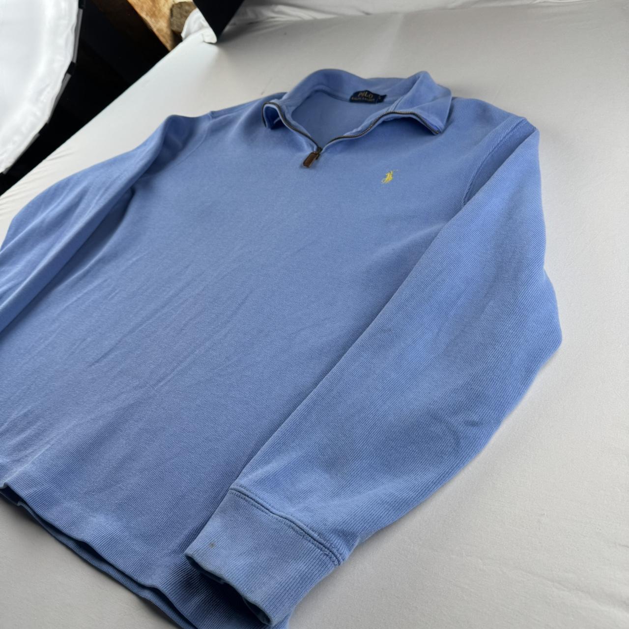 Polo Ralph Lauren Baby Blue Embroidered Pony Quarter Zip Fleece L