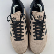 Adidas Black and Beige Gazelle Trainers with Gum Sole UK10