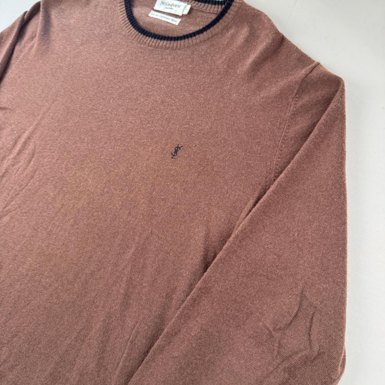 Yves Saint Laurent Crewneck Knit Sweater in Brown Size L