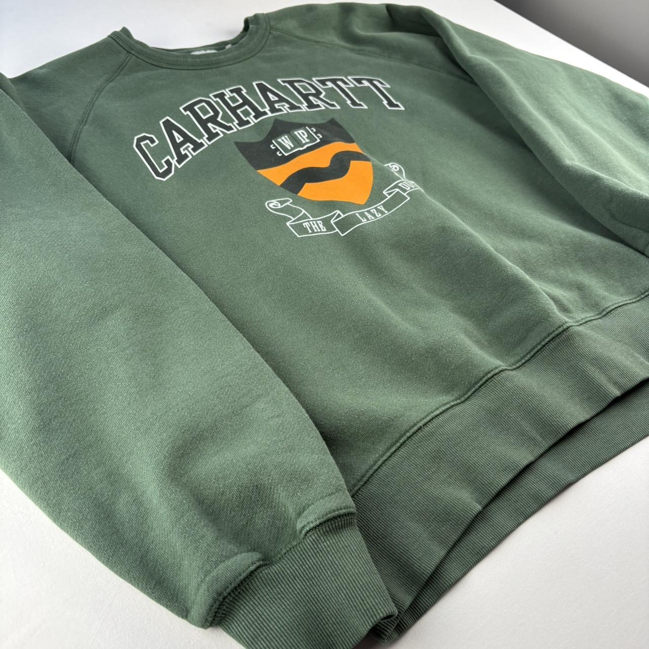 Carhartt WIP Green Spellout Oversized Crewneck M