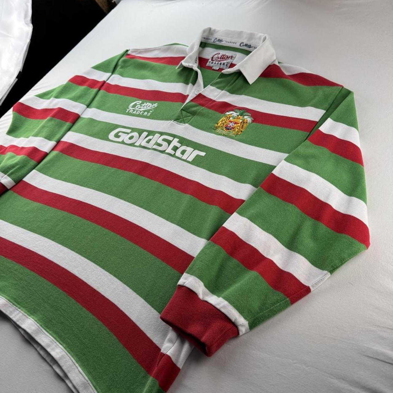 1996-97 Cotton Traders Leicester Tigers Rugby Polo Shirt XXL
