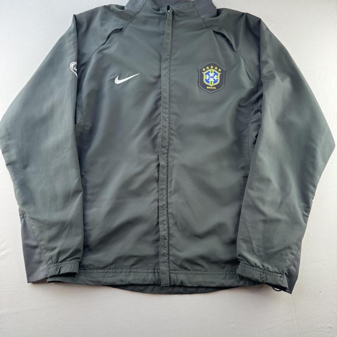 1990s Nike Team Brazil Grey Tracksuit Top M