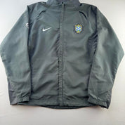 1990s Nike Team Brazil Grey Tracksuit Top M