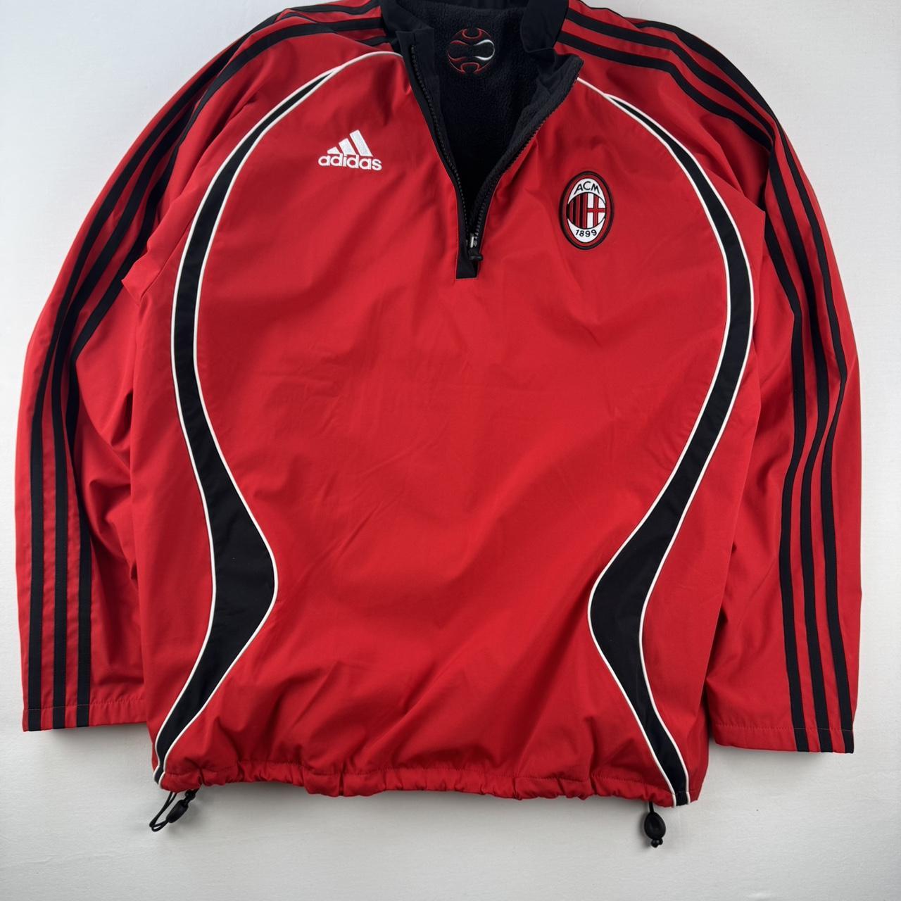 Rare Early 2000s Adidas AC Milan Reversible Fleece Jacket L