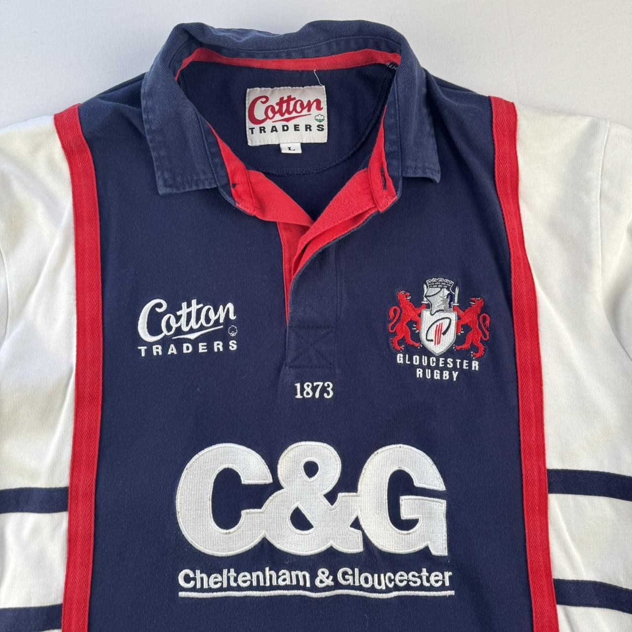 Vintage 1990s Cotton Traders Alternative Gloucester Rugby Polo L