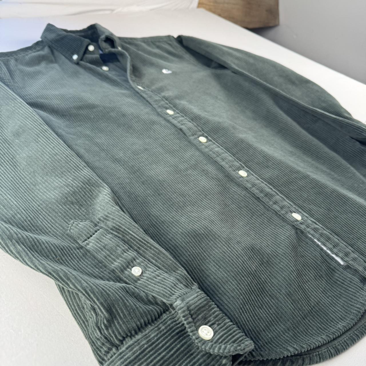 Dark Green Carhartt WIP Long Sleeve Madison Corduroy Button Down Shirt XS