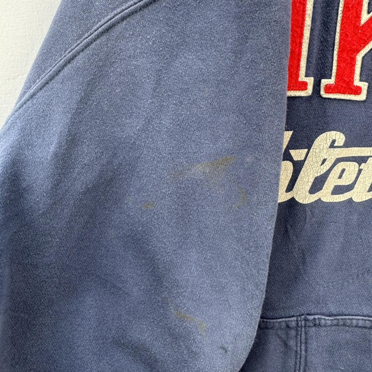 2000s Nike Embroidered Spellout Oversized Navy Hoodie L