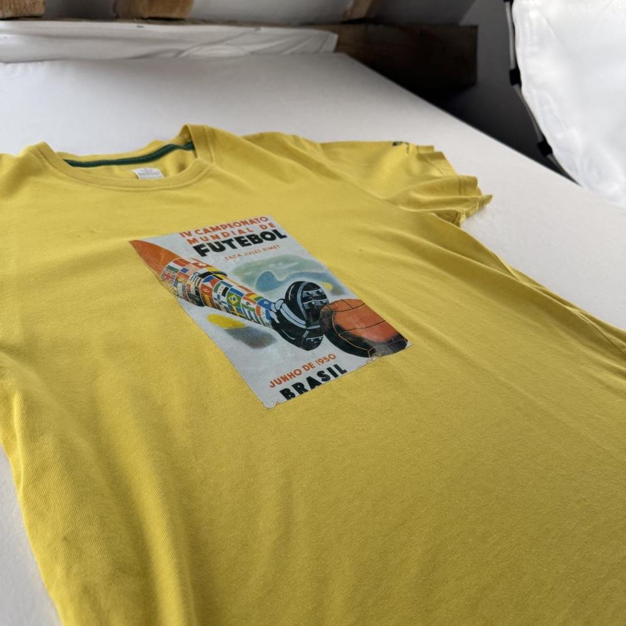 Rare 2000s Adidas Futebol Brazil Graphic T Shirt S