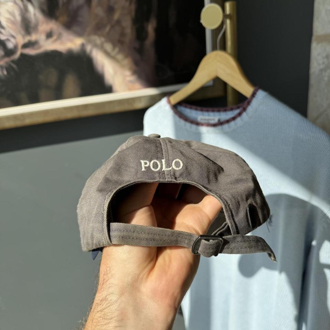 Polo Ralph Lauren grey cap with embroidered pony logo on the front.