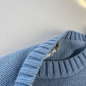 Yves Saint Laurent Crewneck Knit Sweater in Blue Size XXL