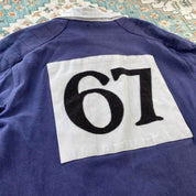 Polo Ralph Lauren thick rugby polo shirt in navy and green with embroidered logo.