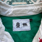 Canterbury men's rugby polo red with British and Irish Lions logo and embroidered details.