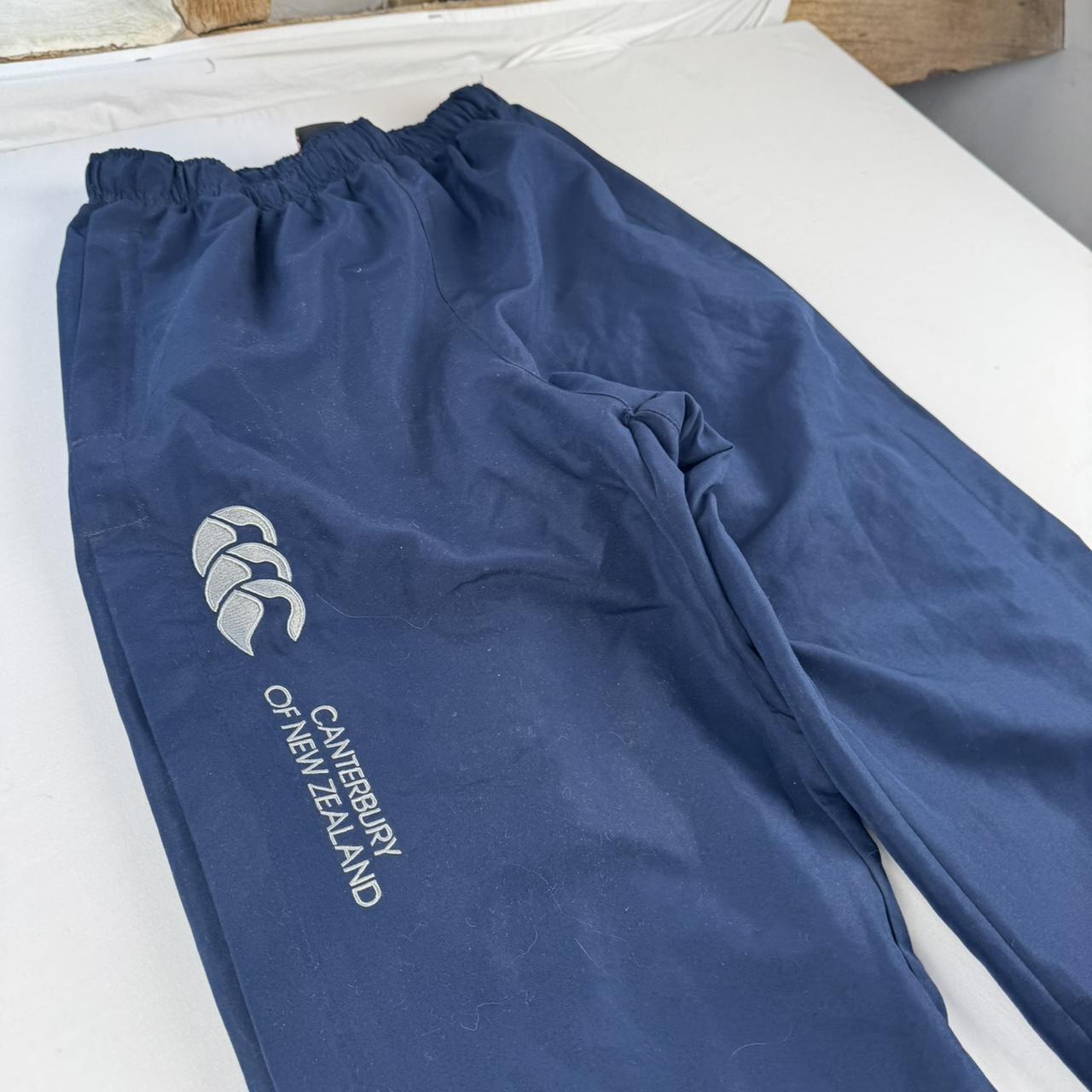 Canterbury Tracksuit Bottoms Cuffed Navy and White S