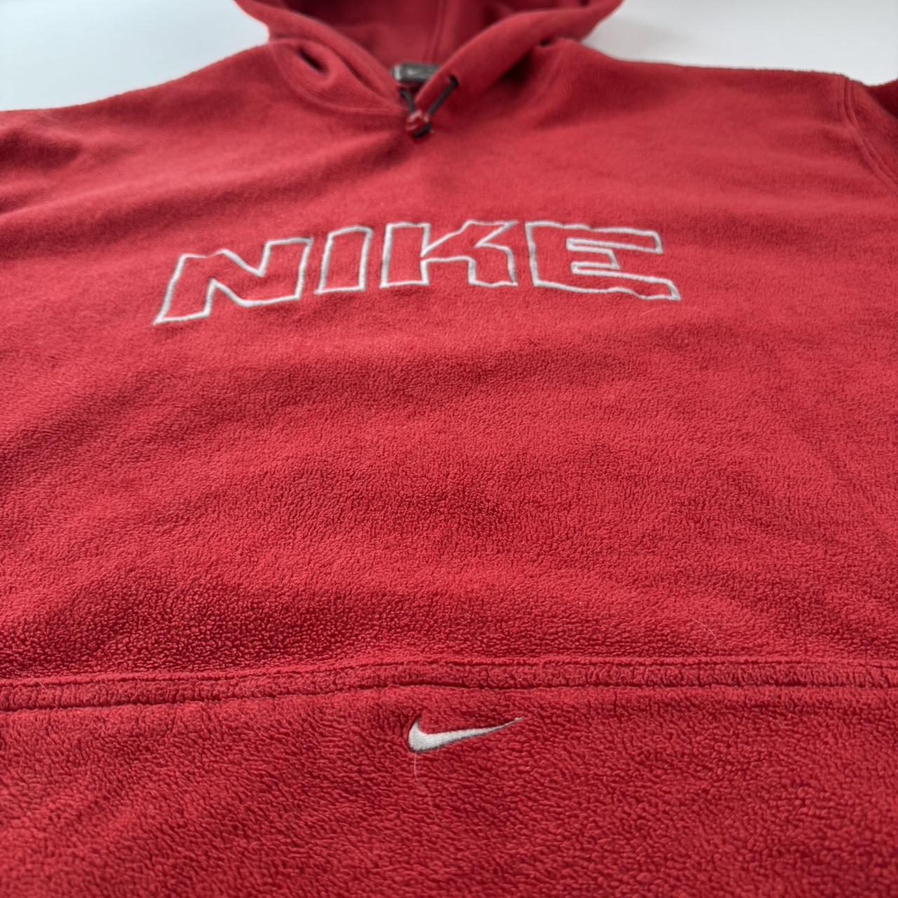 2000s Nike Embroidered Spellout Centre Swoosh Fleece Hoodie L
