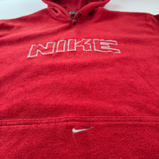 2000s Nike Embroidered Spellout Centre Swoosh Fleece Hoodie L