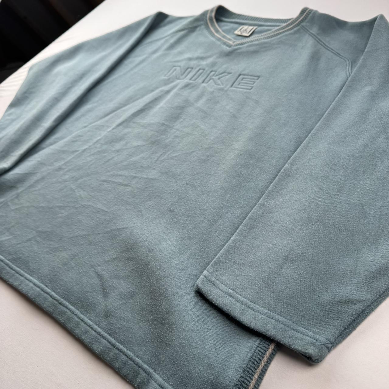 1990s Nike Embroidered Spellout V-Neck Jumper S