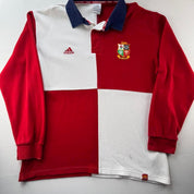 Early 2000s Adidas British and Irish Lions Embroidered Rugby Polo Shirt L