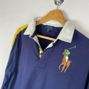 Polo Ralph Lauren navy rugby polo shirt with big pony logo and classic fit.