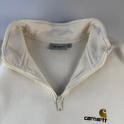 Carhartt WIP Embroidered Cream Quarter Zip Jumper XL