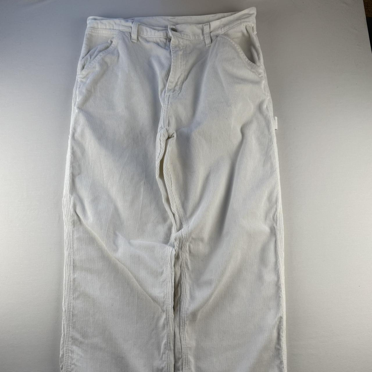 Carhartt WIP Corduroy Single Knee White Trousers 32W 32L