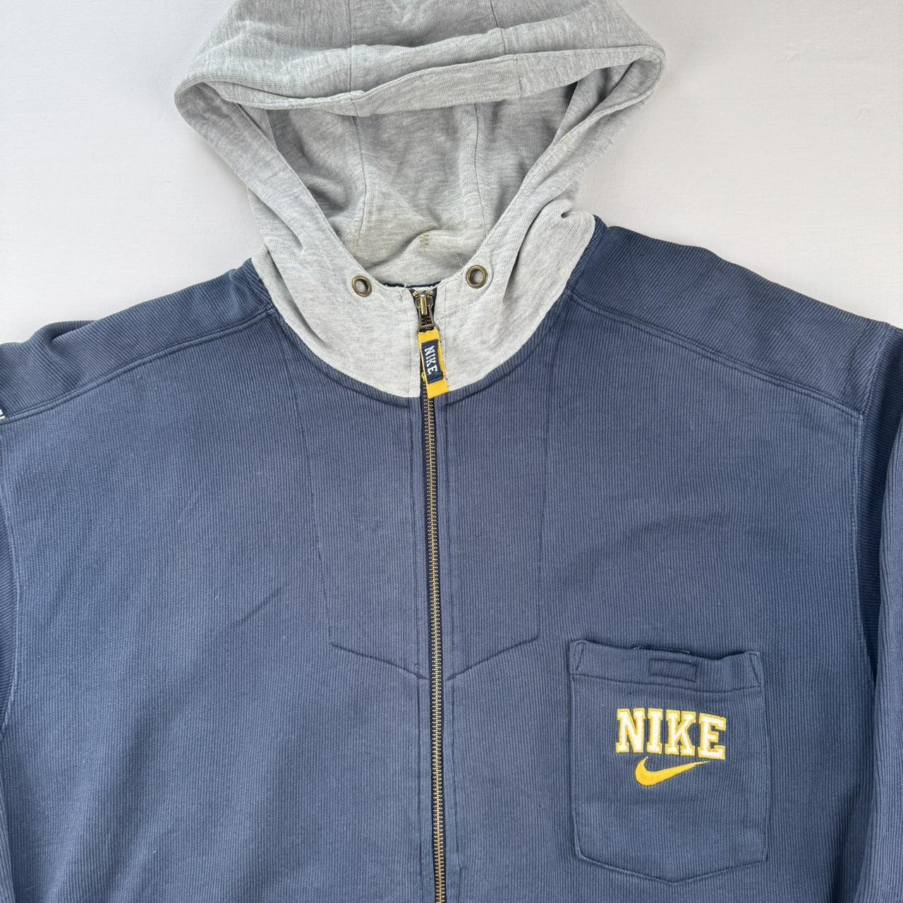 1990s Nike Full Zip Embroidered Pocket Logo Hoodie L