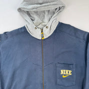 1990s Nike Full Zip Embroidered Pocket Logo Hoodie L