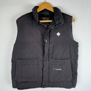 Canada Goose black down filled gilet with logo patch and zip pockets.