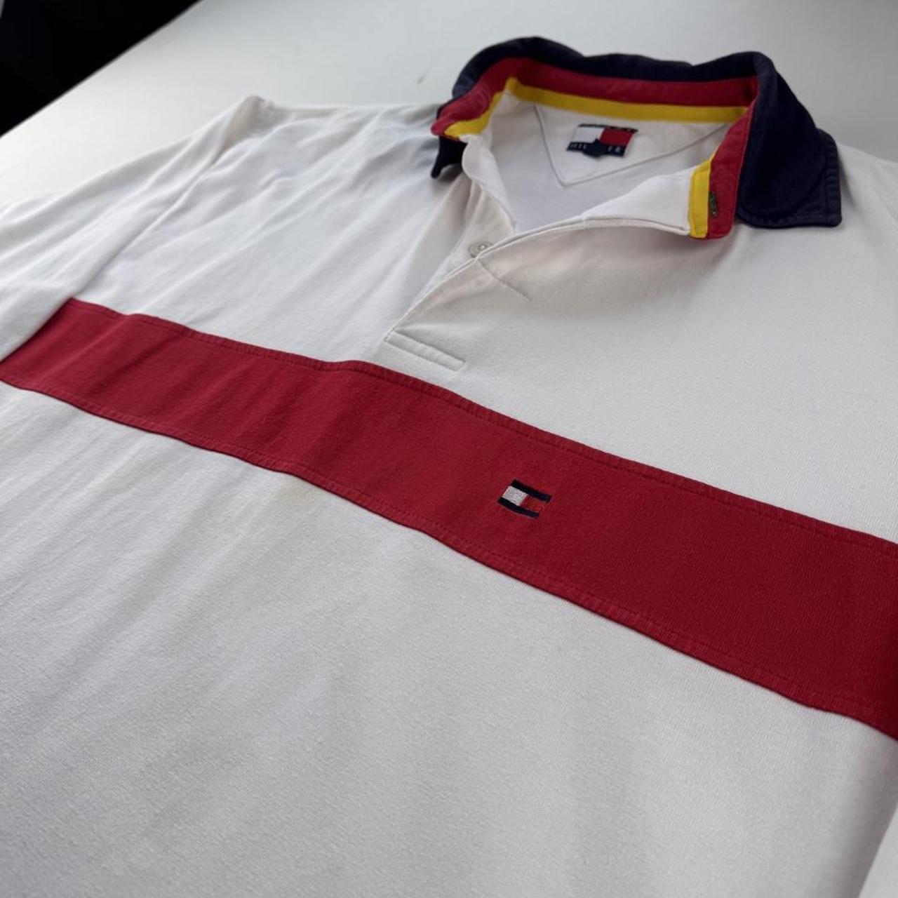 Mens Tommy Hilfiger Embroidered Logo Pannel Rugby Polo Shirt M