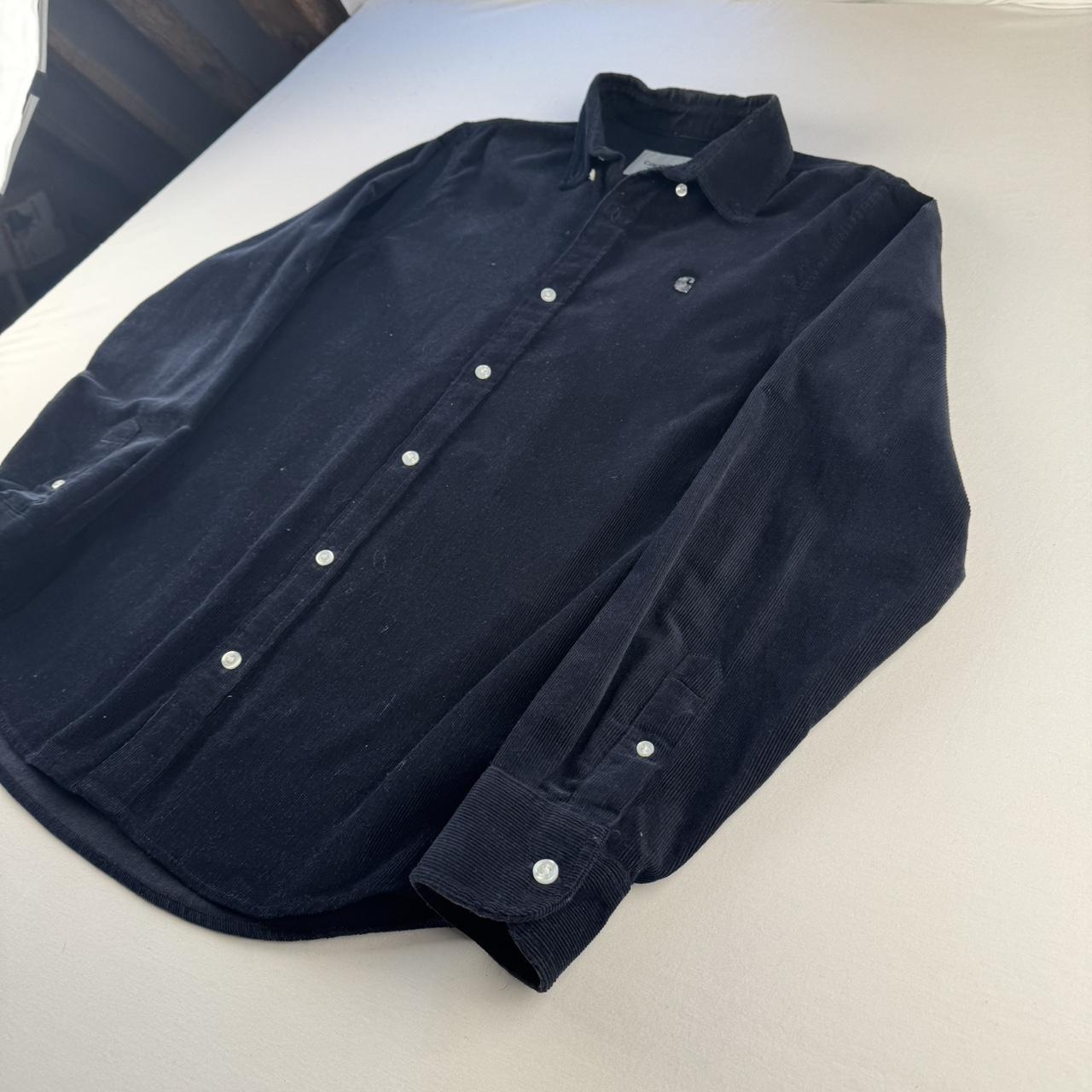 Navy Carhartt WIP Long Sleeve Madison Corduroy Button Down Shirt S