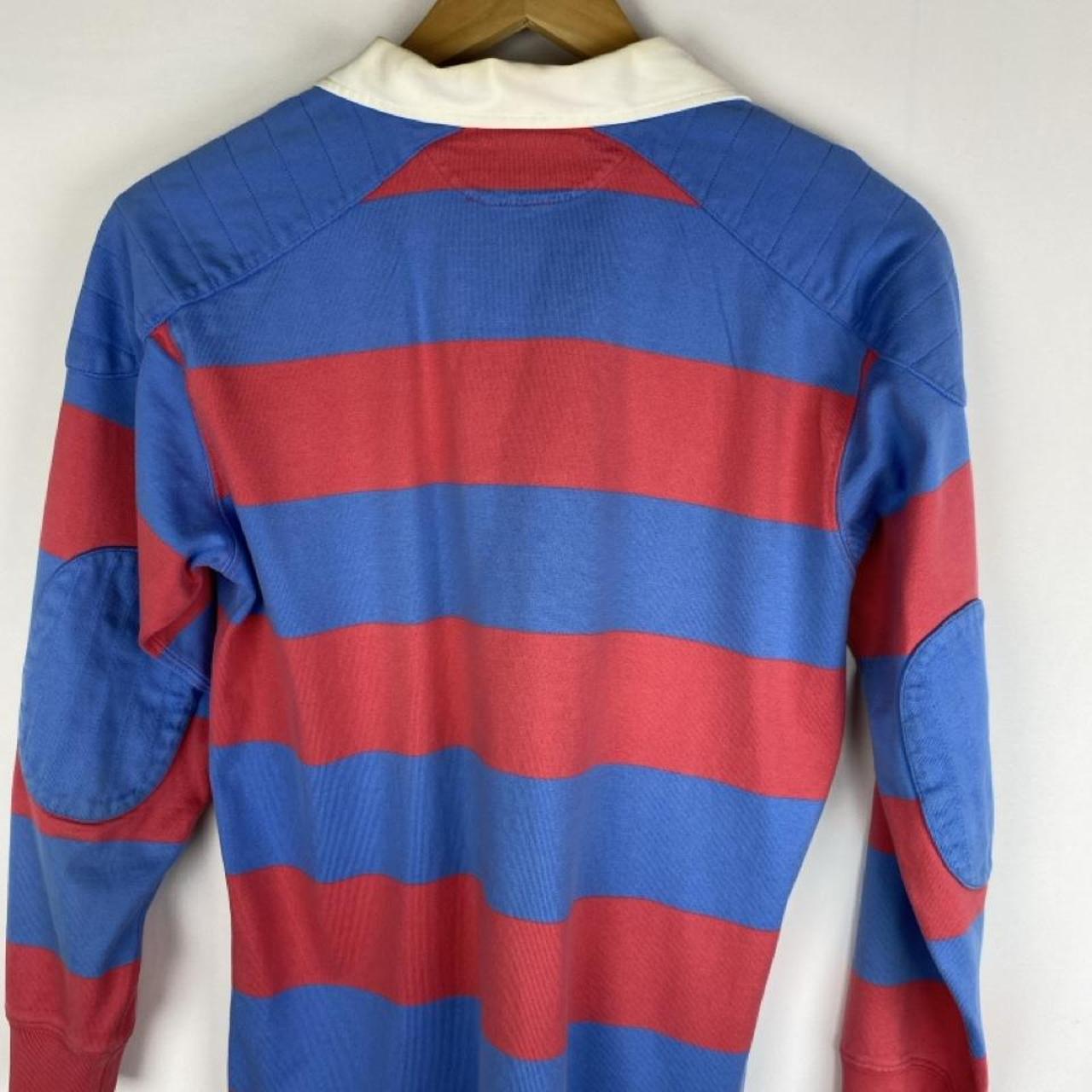 Polo Ralph Lauren striped rugby polo shirt red and blue with embroidered logo.