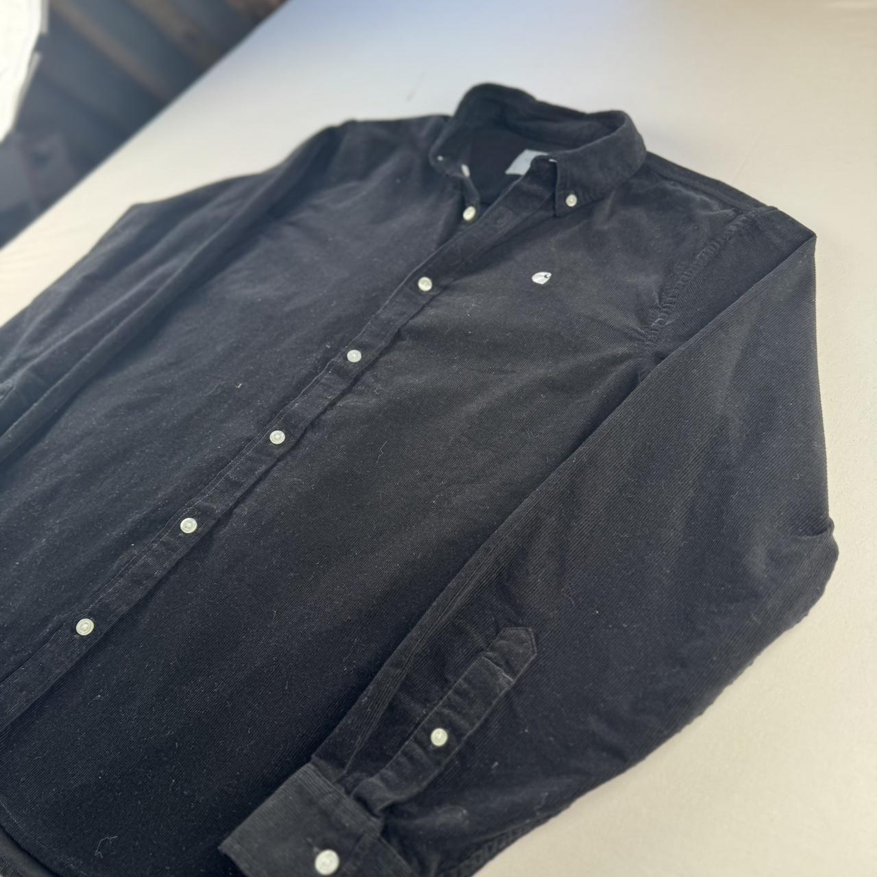 Black Carhartt WIP Long Sleeve Madison Corduroy Button Down Shirt M