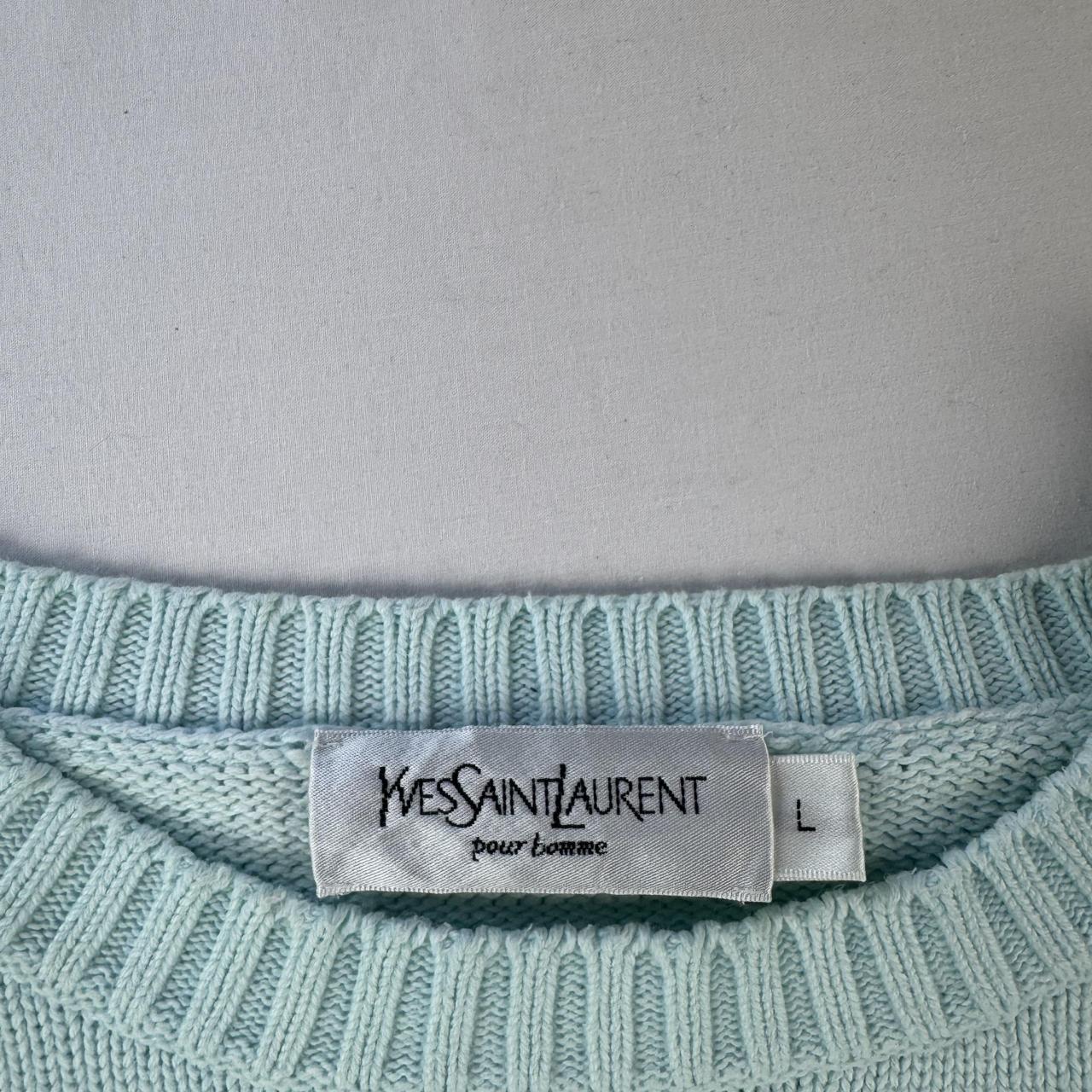 Yves Saint Laurent Crewneck Knit Sweater in Green Size L