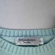 Yves Saint Laurent Crewneck Knit Sweater in Green Size L